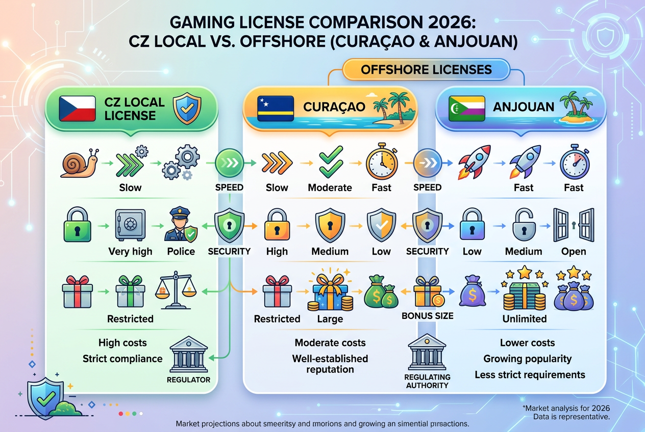 Srovnání struktury kasinových licencí 2026